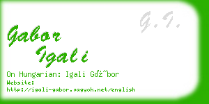 gabor igali business card